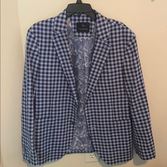 Tailorbyrd Men’s 42R Jacket Plaid Blue - Picture 1 of 5